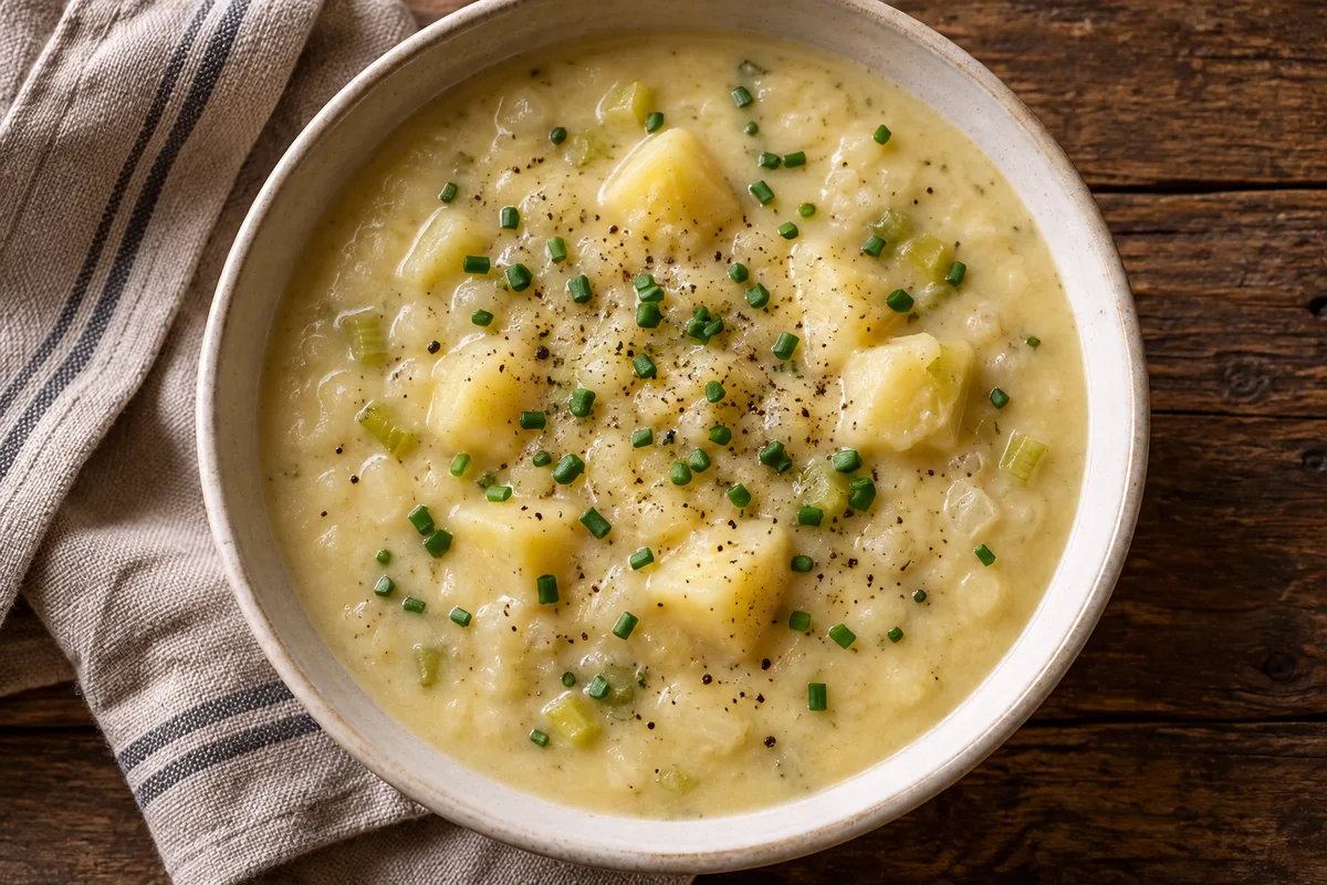 AI-generated serving inspiration for Creamy Potato Soup