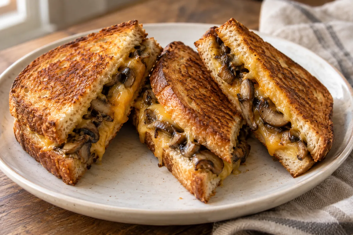 AI-generated serving inspiration for Mushroom Grilled Cheese for Two