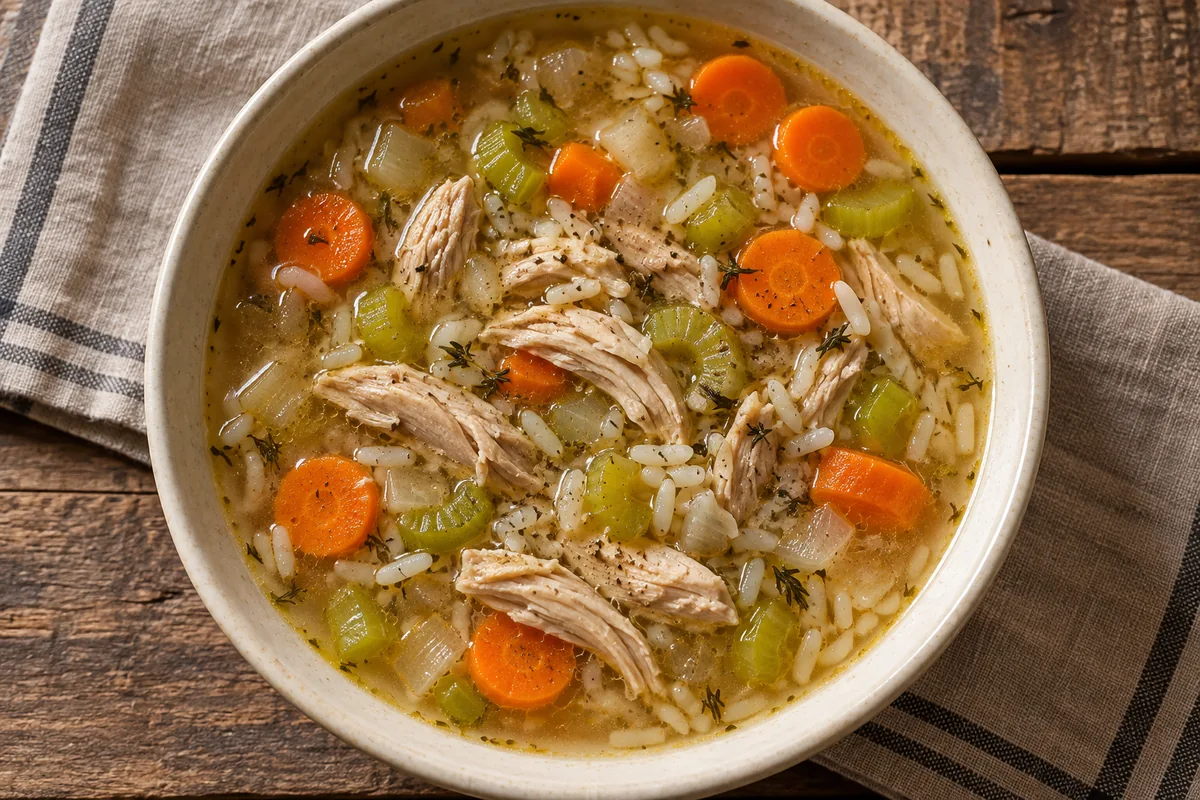 AI-generated serving inspiration for Slow Cooker Chicken Soup