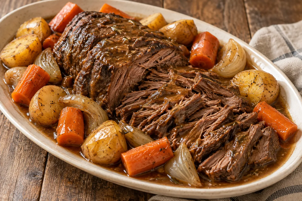 AI-generated serving inspiration for Slow Cooker Pot Roast