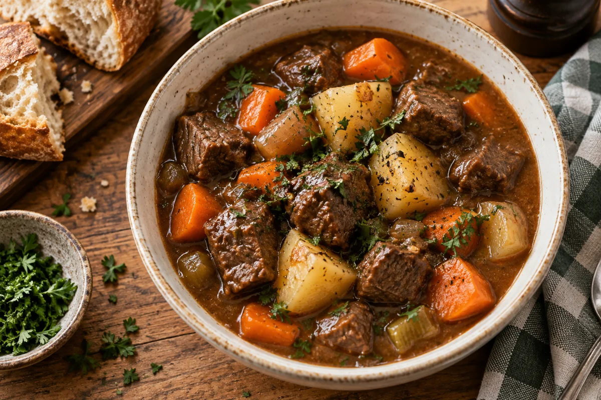 AI-generated serving inspiration for Classic Beef Stew